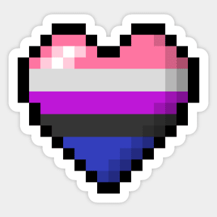 Gender Fluid Pixel Heart Sticker